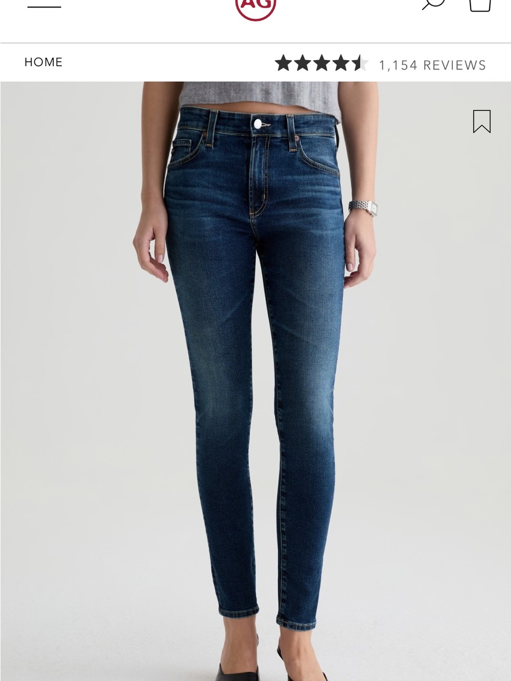 Ag Adriano Goldschmied Skinny Jeans in Dark Blue Wash